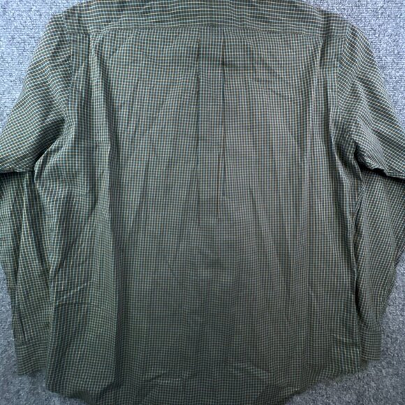 Ralph Lauren Button Up Shirt Adult Cotton Long Sleeve Medium Green Check Classic - Picture 10 of 11